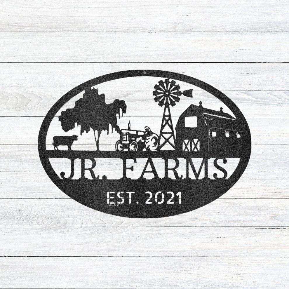 Simple Farm Monogram - Steel Sign – Southern Metal Decor