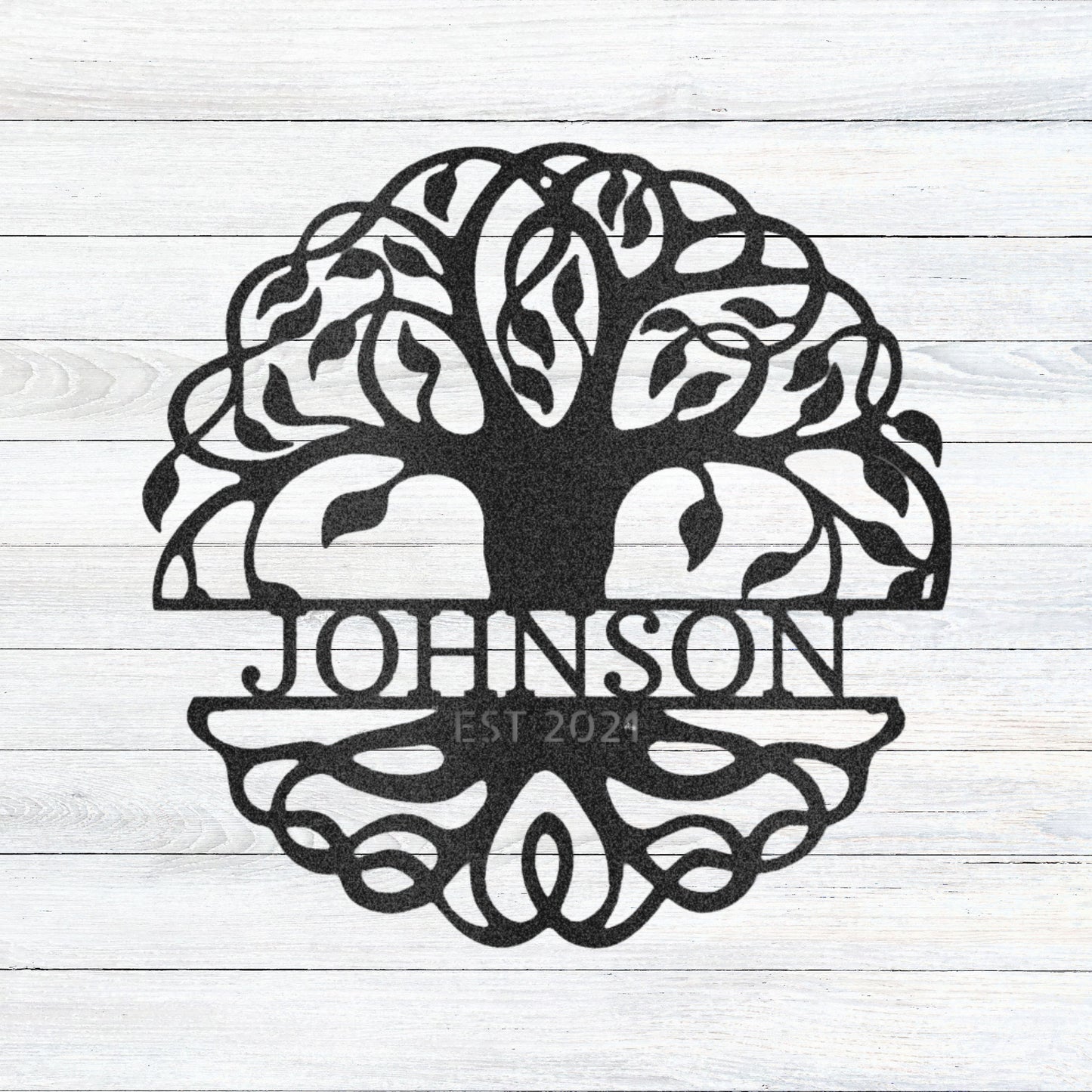 Fancy Tree of Life Monogram - Steel Sign