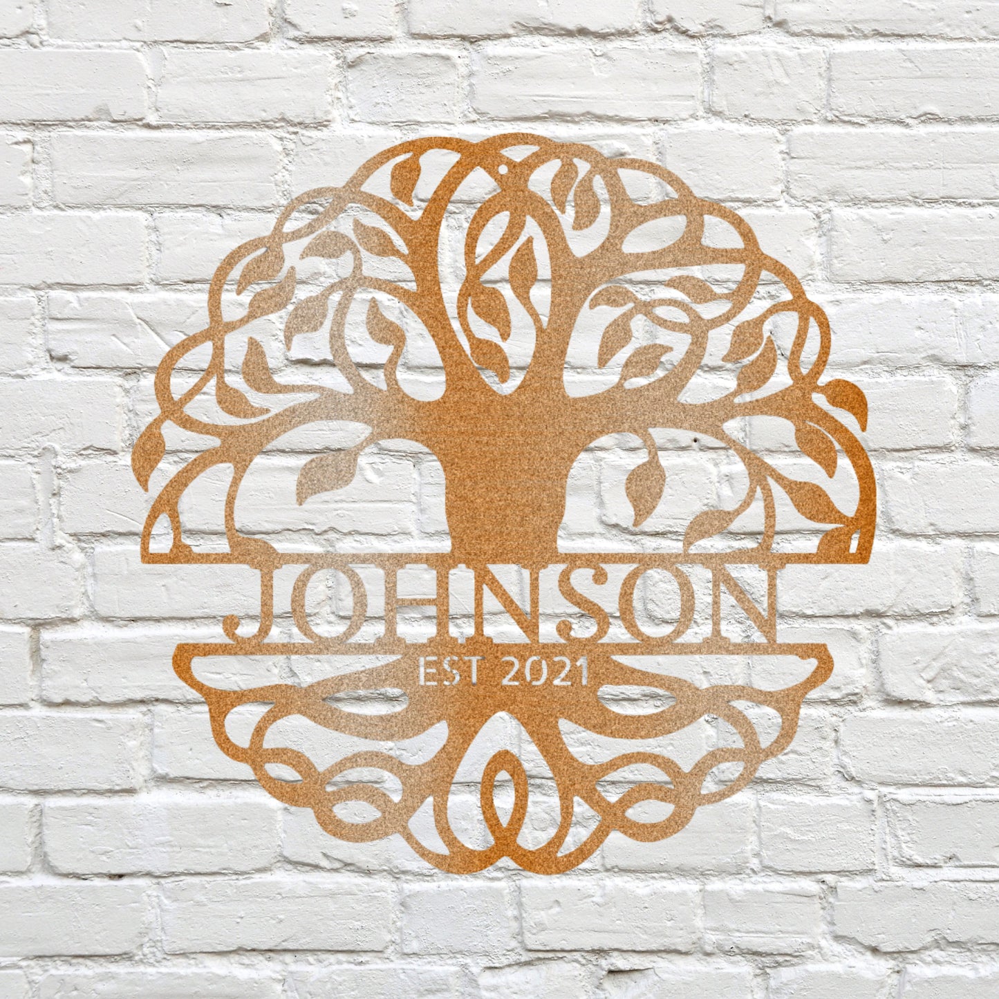 Fancy Tree of Life Monogram - Steel Sign