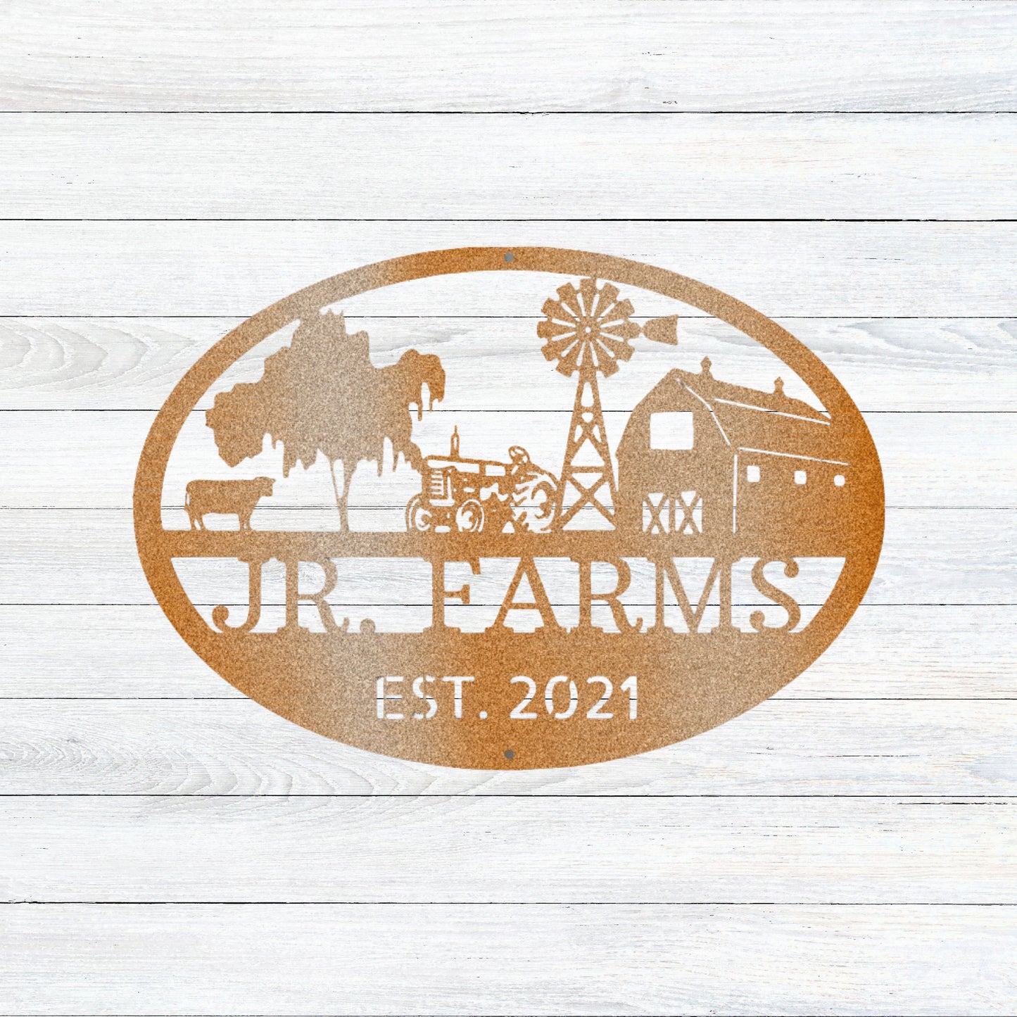 Simple Farm Monogram - Steel Sign