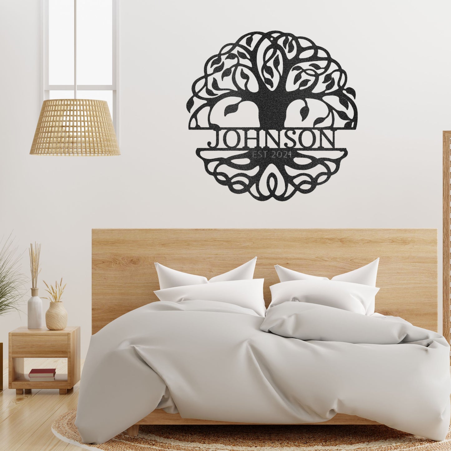 Fancy Tree of Life Monogram - Steel Sign